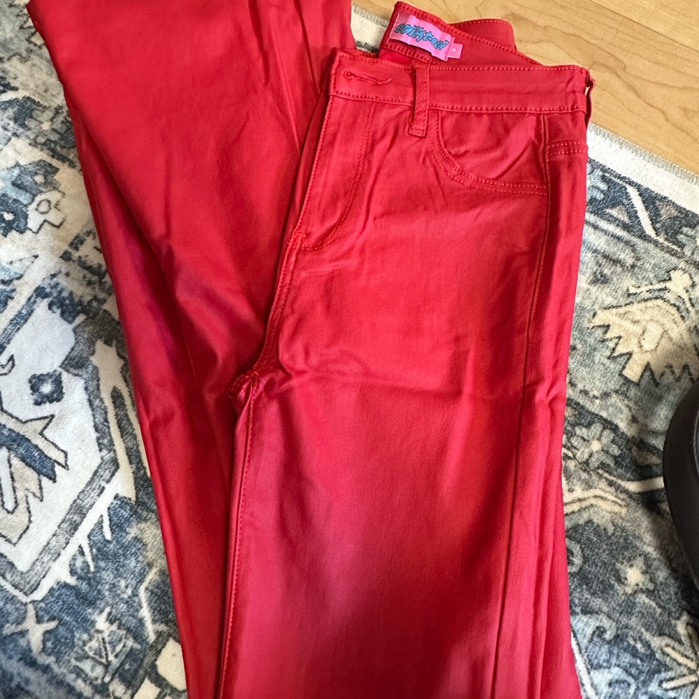 Edikted Red Leather Pants